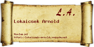 Lokaicsek Arnold névjegykártya